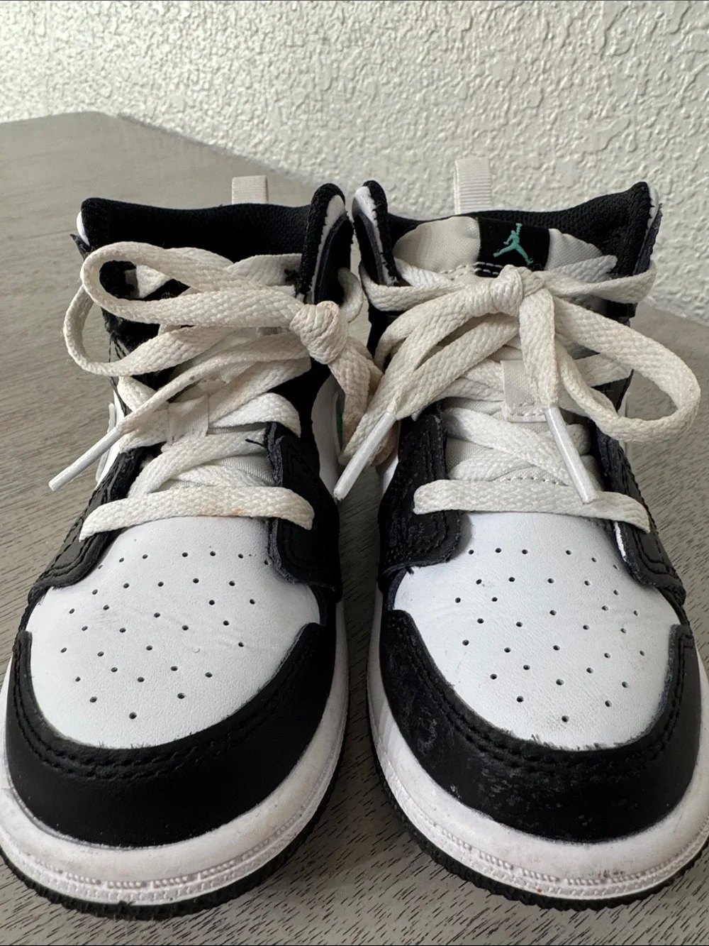 Nike Jordan Kids' Black, White & Mint High-Top Sneakers